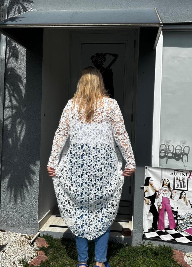 Cala Asymmetric lace tunic