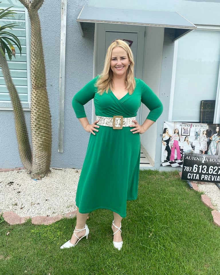 Emerald midi dress